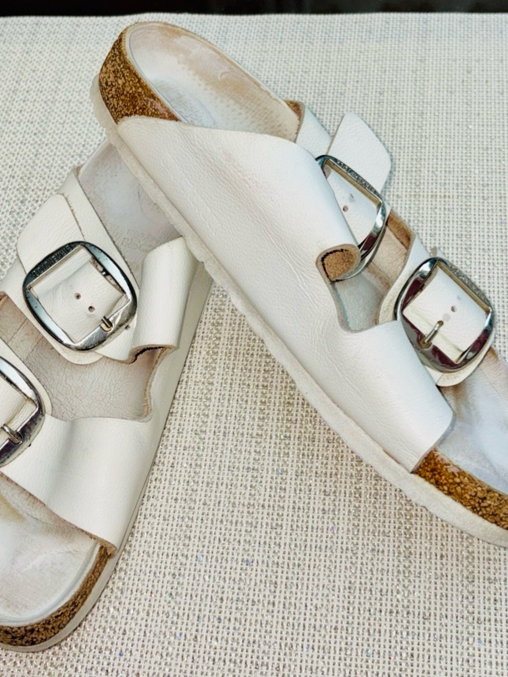 Birkenstock White Arizona Double Buckle Sandal